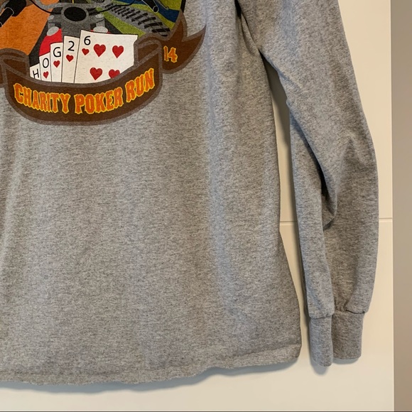 Motorcycle Poker Run Long Sleeve Tee Shirt - Picture 12 of 13